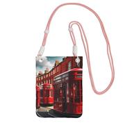 Red London Street Print Borsa a tracolla da donna, borsa a tracolla, borsa da viaggio, mini borsa per telefono, portafoglio per telefono, Rosa, Taglia unica