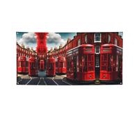 Red London Street Print Versatile Party Banner,Migliori bandiere banner per eventi,Per decorazioni per feste di compleanno