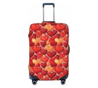 Red Love Heart Q Print - Copribagagli da viaggio, lavabile, per valigie, 45-81 cm, alta elasticità, Nero , x-large