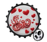 Red Love Little Dragon - Apribottiglie magnetico, strumento da cucina salvaspazio, divertente apribottiglie e magnete per frigorifero, per campeggio, viaggi, campeggio, colore: nero