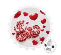 Red Love Little Dragon - Apribottiglie magnetico, strumento da cucina salvaspazio, divertente apribottiglie e magnete per frigorifero, per campeggio, viaggi, campeggio, stile bianco