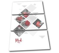 Red Love Rose Fruit Bus Abstract TREBLE TELA parete arte foto stampa