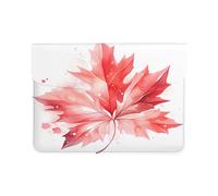Red Maple Leaf - Custodia in pelle di alta qualità per MacBook Air 13", custodia protettiva in pelle PU con stampa completa, elegante borsa per laptop per donne e uomini