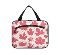 Red Maple Leaf Hanging Toiletry Bags per gli uomini con gancio, Designer Essenziale Hanging Toiletry Borse per Adulti Palestra bolso para maquillaje de Mujer L