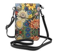 Red Maple Leaf Questa borsa a tracolla leggera e unisex con patta libera le mani ed è adatta per viaggi, vacanze e uso quotidiano., Olio su Tela Girasole, Taglia unica