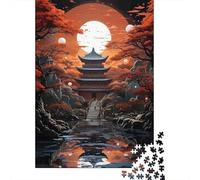 Red Maple Puzzle da Pezzi Luna Pagoda 1000 Pezzi Carta Riciclata Per Donne, Regali Per Uomini Puzzle Divertente Regalo E Attività Per La Casa 52x38cm/1000pcs