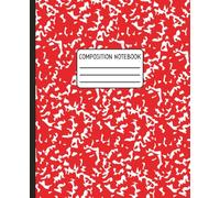 Red Marble Composition Notebook | Wide Ruled | 120 Pages 60 Sheets | 7.5 x 9.25in | Matte Paperback Cover