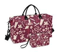 Red Merry Christmas Party Personal Item Travel Bag Carry On Tote Bag Gym Bag con tracolla regolabile per viaggi di lavoro pieghevole, Red Merry Christmas party, 1 size