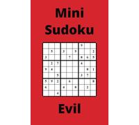 Red Mini Sudoku Book, 9x9 Puzzles, 200 Pages, 5x8, Evil