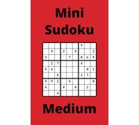 Red Mini Sudoku Book, 9x9 Puzzles, 200 Pages, 5x8, Medium