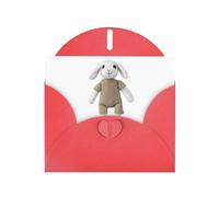 Red MJHKXLJ - Biglietto di auguri con stampa di agnello perlato, busta inclusa, perfetto per Natale, compleanni, San Valentino, matrimoni e molto altro ancora