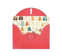 Red MJHKXLJ - Biglietto di auguri perlato con orso bianco e orso marrone, busta inclusa, perfetto per Natale, compleanni, San Valentino, matrimoni e molto altro ancora