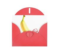 Red MJHKXLJ - Biglietto di auguri perlato con stampa a banana senza cuore, busta inclusa, perfetto per Natale, compleanni, San Valentino, matrimoni e molto altro ancora