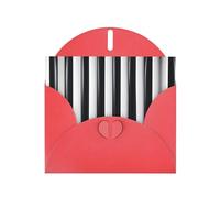 Red MJHKXLJ - Biglietto di auguri perlato con stampa a righe bianche e nere, busta inclusa, perfetto per Natale, compleanni, San Valentino, matrimoni e molto altro ancora