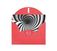 Red MJHKXLJ - Biglietto di auguri perlato con stampa a spirale, illusione ottica, busta inclusa, perfetto per Natale, compleanni, San Valentino, matrimoni e molto altro ancora