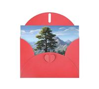 Red MJHKXLJ - Biglietto di auguri perlato con stampa di cervi, pino montano, busta inclusa, perfetto per Natale, compleanni, San Valentino, matrimoni e molto altro ancora