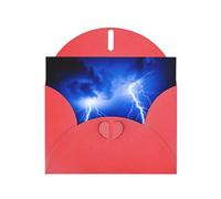 Red MJHKXLJ - Biglietto di auguri perlato con stampa di fulmini tempesta, busta inclusa, perfetto per Natale, compleanni, San Valentino, matrimoni e molto altro ancora
