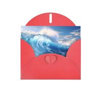 Red MJHKXLJ Blue Ocean Waves Prints, biglietto di auguri perlato - busta inclusa, perfetto per Natale, compleanni, San Valentino, matrimoni e molto altro ancora