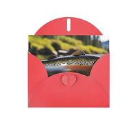 Red MJHKXLJ Brook - Biglietto di auguri perlato con stampa di pesca alla trota, busta inclusa, perfetto per Natale, compleanni, San Valentino, matrimoni e molto altro ancora