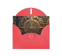 Red MJHKXLJ Calendario Maya End of The World Stampe biglietto di auguri perlato - Busta inclusa - Perfetto per Natale, compleanni, San Valentino, matrimoni e molto altro ancora