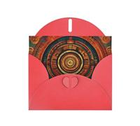 Red MJHKXLJ Calendario Maya End of The World Stampe biglietto di auguri perlato - Busta inclusa - Perfetto per Natale, compleanni, San Valentino, matrimoni e molto altro ancora
