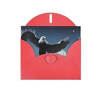 Red MJHKXLJ Eagle under the stars Prints, biglietto di auguri perlato, busta inclusa, perfetto per Natale, compleanni, San Valentino, matrimoni e molto altro ancora