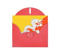 Red MJHKXLJ Flag of the Kingdom of Bhutan Prints, biglietto di auguri perlato - busta inclusa, perfetto per Natale, compleanni, San Valentino, matrimoni e molto altro ancora