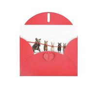 Red MJHKXLJ Little one pulling the ribbon Prints, biglietto di auguri perlato, busta inclusa, perfetto per Natale, compleanni, San Valentino, matrimoni e molto altro ancora