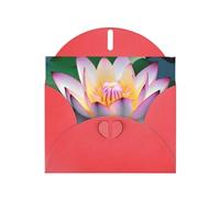 Red MJHKXLJ Spirit of the Lotus Prints, biglietto di auguri perlato - busta inclusa, perfetto per Natale, compleanni, San Valentino, matrimoni e molto altro ancora