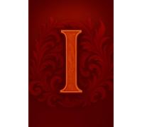 Red monogrammed journal notebook with a capital letter I on the cover