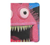 Red Monster - Custodia per passaporto in pelle, ultra sottile, mostro rosso carino, 1 size