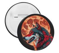 Red Moon - Spilla rotonda in metallo, leggera, per zaino, alla moda, per camicie, giacche, scialle, cappotti, unisex, 5PCS, Banda stagnata, perni rotondi in metallo