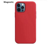 (Red, Multicolor) For iPhone 12 Pro Max Compatible with MagSafe Liquid Silicone Phone Back Cover (No Logo) - Dark Purp