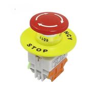 Red Mushroom Cap 1NO 1NC DPST Emergency Stop Push Button AC 660V 10A Equipment Lift Elevator Latching Self Lock NWPNLXEA