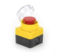 Red Mushroom Head Emergency Stop Push Button Switch 10A Switch Equipment Lift Elevator Latching Self Lock with Protection Cover NWPNLXEA