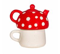 Red Mushroom Tea For One Book NUOVO