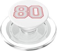 Red Number 80 Sports Player Jersey Fun Game Winner #80 Lucky PopSockets PopGrip per MagSafe