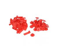 Red Numbered Cattle Ear Tags for Farm Animal Tracking, Durable Weatherproof Identification for Cows Goats Sheep Pigs Horses Rabbits Dogs, Set Of 100,