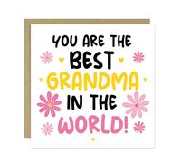 RED OCEAN Biglietto di auguri per nonna, compleanno, Natale, nonna, da nipoti, con busta in carta kraft