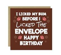 RED OCEAN Biglietto di compleanno divertente dal cane, biglietto di compleanno scherzo per proprietari di cani, regalo per cani, papà e mamma, biglietti divertenti per genitori di cani