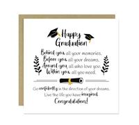 RED OCEAN Biglietto di laurea per figlia, figlio, nipote, nipote, con busta in carta kraft inclusa, biglietto di laurea per lui e lei, congratulazioni