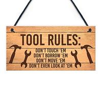 RED OCEAN Cartello divertente con scritta "Funny Tools" per uomo, per capannone e garage, idea regalo per uomini e papà nonno
