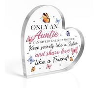 Red Ocean Cuore in acrilico con scritta "Special Auntie" per compleanno, Natale, per la migliore zia di nipote o nipote, regalo di compleanno