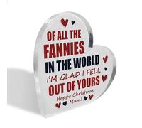 Red Ocean Divertente regalo scherzo per la mamma per Natale in acrilico a forma di cuore, regalo per mamma, figlia, figlio, mamma, regali di Natale maleducati per mamma, regali divertenti