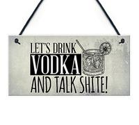 RED OCEAN Lets Drink Vodka - Targa da appendere alla parete con scritta "Man Cave Home Man" (lingua italiana non garantita)