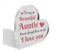 Red Ocean Regali per zia, regali di compleanno per zia, festa della mamma, regali di compleanno per zia da nipote e nipote, regalo per la migliore zia, targa acrilica regalo per zie, festa della mamma