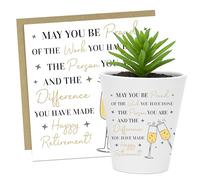 RED OCEAN Regalo di pensionamento per donne, vaso per piante e biglietto di auguri per la pensione, per colleghi, insegnanti, amici, congratulazioni, partenza, set regalo