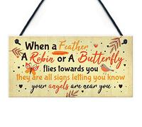 RED OCEAN Robin Memorial - Targa da appendere con scritta in inglese "Rememberance Bereveavement", idea regalo per la tomba della famiglia