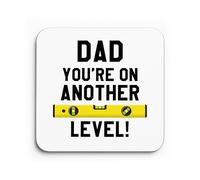 Red Ocean Sottobicchiere divertente con scritta "Dad" su un altro livello, fai da te, regalo per la festa del papà, regalo di compleanno per papà da parte della figlia, figlio, costruttore, regalo per