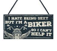 RED OCEAN Targa da appendere a forma di moto, motociclista e bicicletta, idea regalo per uomo o nonno